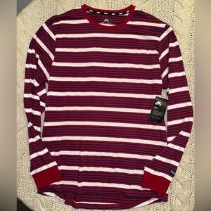 Nike SB Men's Long Sleeve Red and White Striped Tee NEW